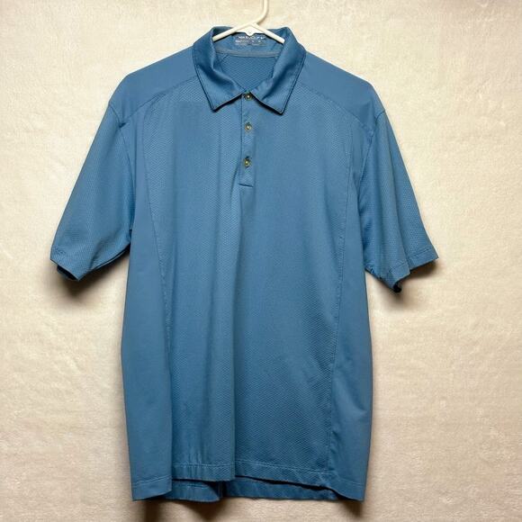 Nike Golf Nike Fit Dry Performance Polo (2) Size M  Embroidered Logo Orange Blue - Picture 4 of 14